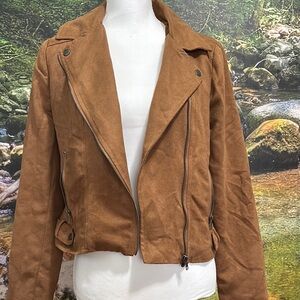 Jack by BB Dakota Brown Leather Moto Jacket